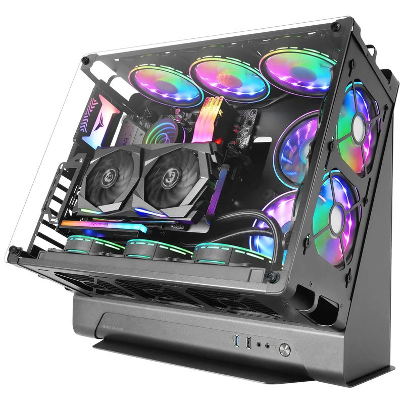Mars Gaming MCB Black, PC Gaming ATX XL Case, Custom Premium Edition, Modular Dual Chamber Structure
