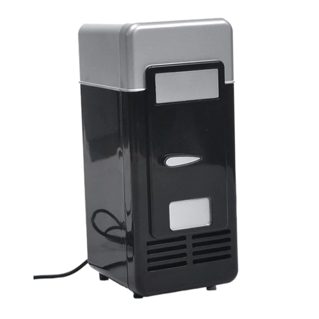 Liummrcy Mini USB Fridge, 5V Cooling Heating Drinks Beverage Cans Fridge, Portable, Black, 486g, 5L, 1 Door, 5 Shelves, Automatic Defrost, Key Lock, USB Rechargeable, Silent, Compact, Refrigerator