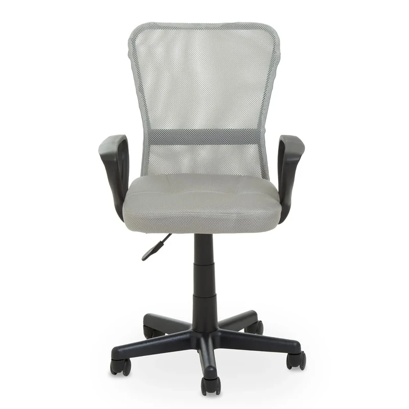 Premier Housewares Stratford Light Grey Office Chair, Computer Chair Set For Your Living Room And Outdoors/Office Reclining Desk Chair W57 X D51 X H98cm.