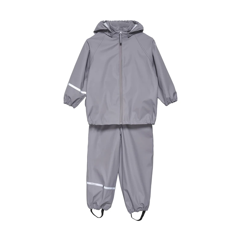Celavi Unisex Children's Basic Recycle PU Rainwear Set, Gull, 100
