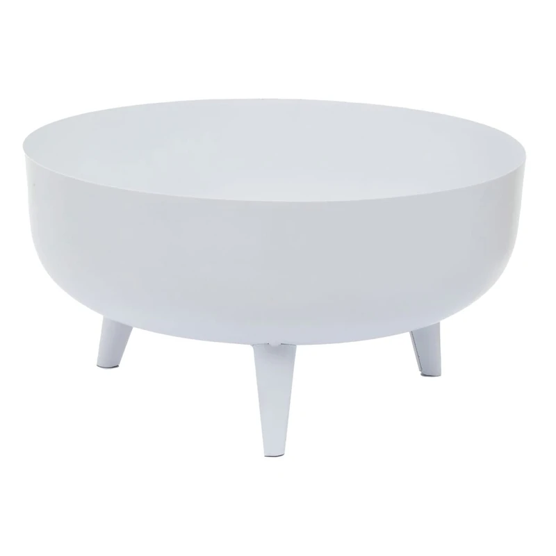 Premier Housewares White Planter/Metal Garden Pots/Outdoor Planters/Planters Outdoor/Outdoor Planter For Decoration/ W30 X D30 X H15.5cm.