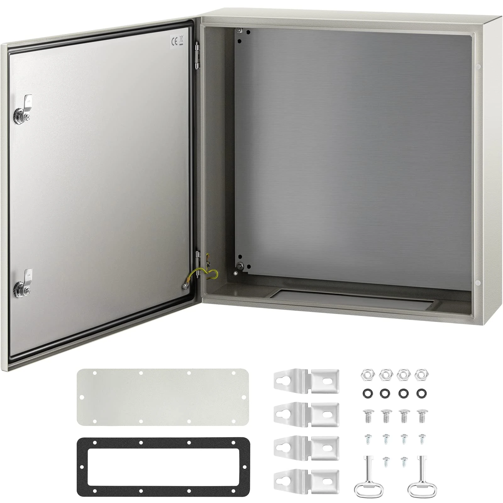 VEVOR NEMA Steel Enclosure, 24 x 24 x 8'' NEMA 4X Steel Electrical Box, IP66 Waterproof & Dustproof, Outdoor/Indoor Electrical Junction Box, with Mounting Plate