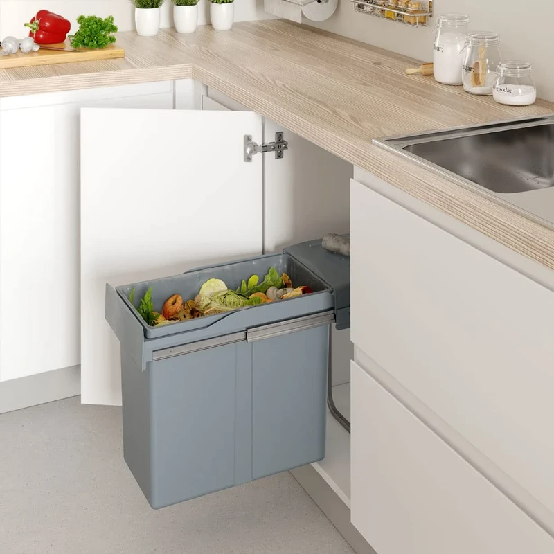 Removable Trash Can for Kitchen Cabinet with Minimum Outside Width 300mm with 1 40L Bucket