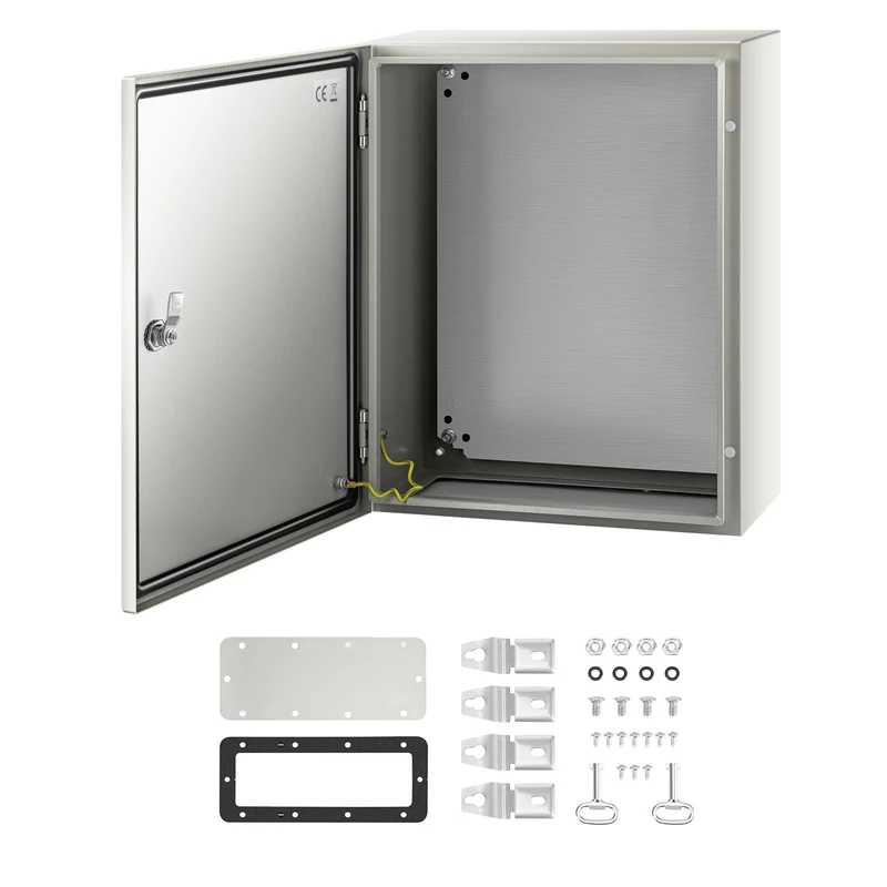 VEVOR NEMA Steel Enclosure, 20 x 16 x 8'' NEMA 4X Steel Electrical Box, IP66 Waterproof & Dustproof, Outdoor/Indoor Electrical Junction Box, with Mounting Plate - Image 1