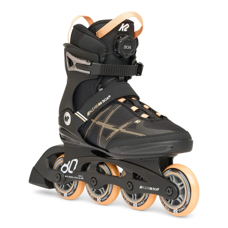 K2 Alexis 80 BOA 30H0100.1.1.075 Women's Inline Skates Black/Peach