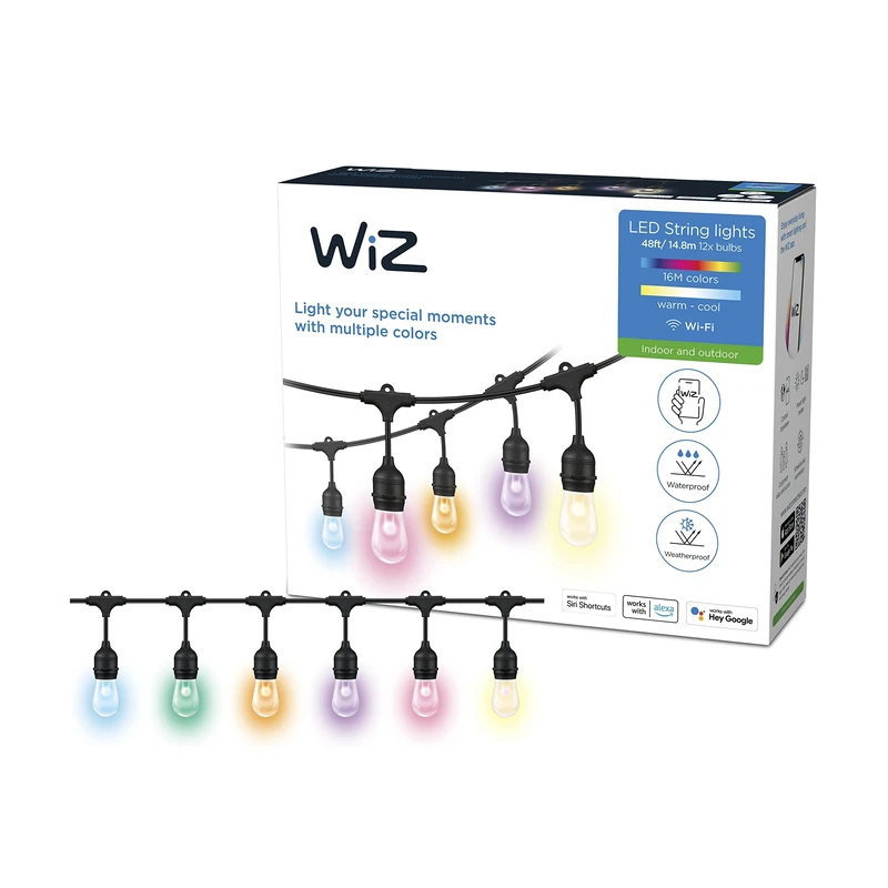 WiZ Smart Fairy Lights Tunable White & Colour, Dimmable, 16 Million Colours, Smart Control via App/Voice via WiFi