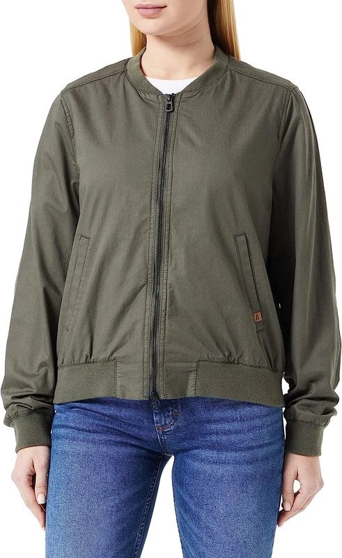 REPLAY Women's Biker blouson with two side pockets, olive, 40