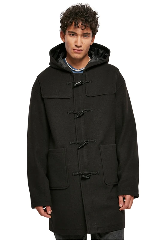 Urban Classics Men's Duffle Coat, black, M
