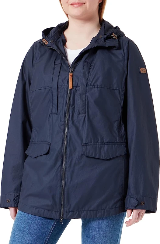 REPLAY Women's Field Jacket with Removable Hood, Blue, 38