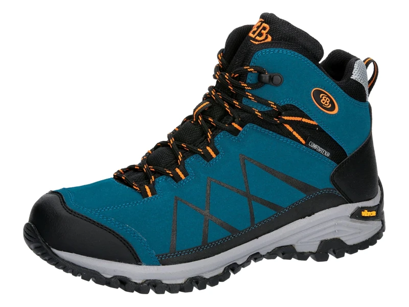 Brütting Unisex Kansas High Trail Running Shoes, Petrol Black Orange, 13.5 UK