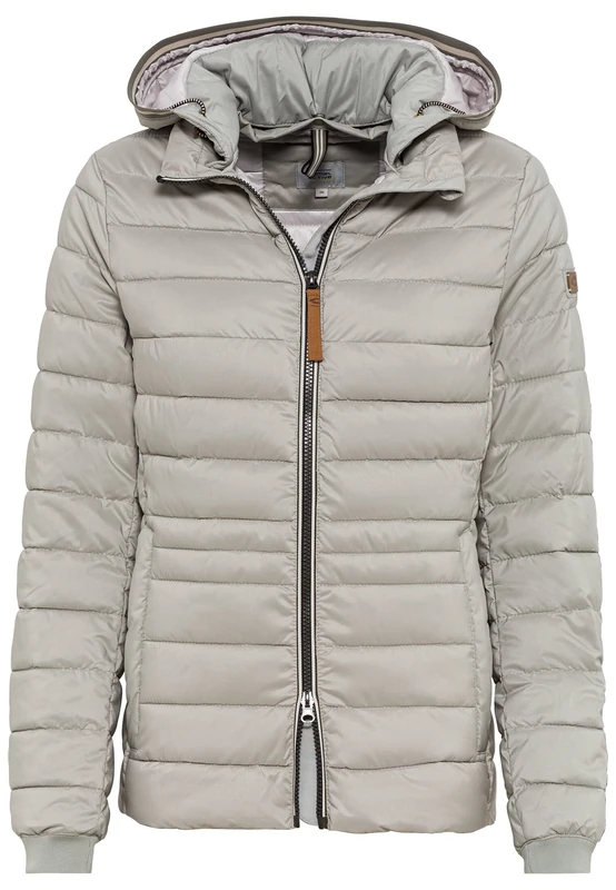 REPLAY camel active Women's Quilted Jacket with Removable Hood, gray, 12