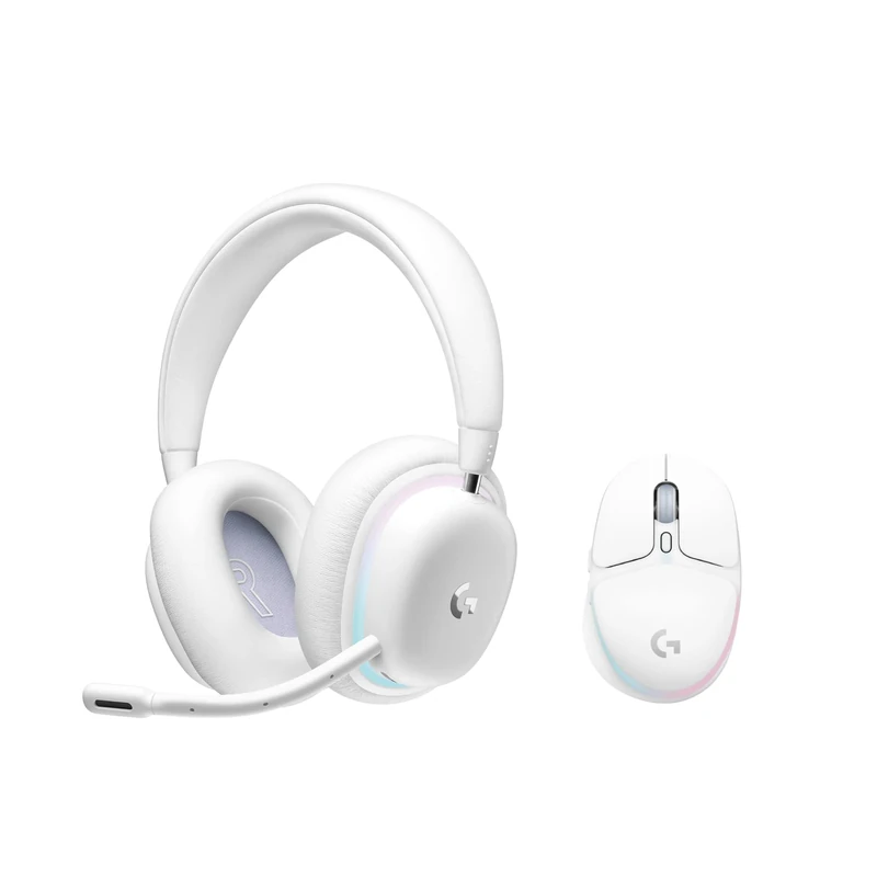 Logitech G Wireless Gaming Combo, G735 Headset and G705 Mouse, Customisable LIGHTSYNC RGB Lighting, LIGHTSPEED wireless, Bluetooth, PC/Mac/Laptop - White Mist