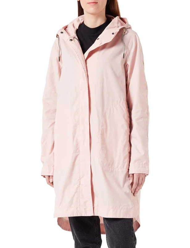 REPLAY Women's Parka Made from an Organic Cotton Mix Coat, Pink, 14