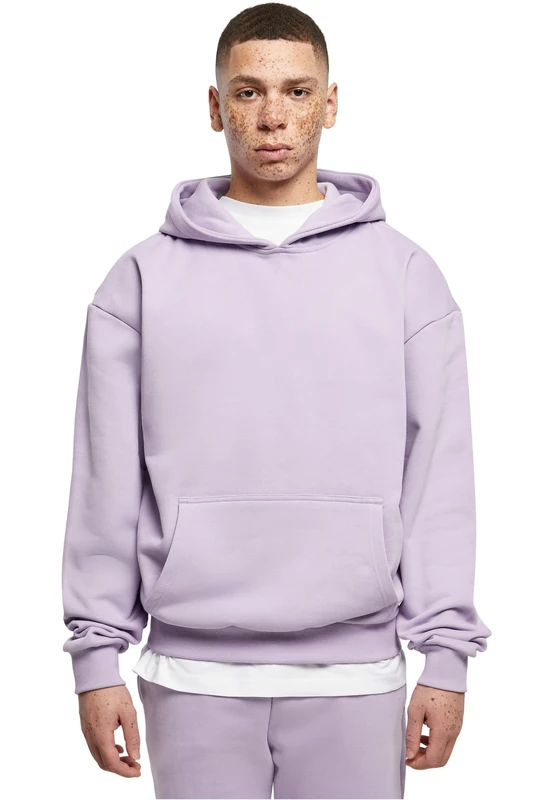 Urban Classics Men's Heavy Terry Garment Dye Hoody, Men's Sweatshirt in Oversized Look, Sizes XS - 5XL, fliederfarben, 5XL Lilac