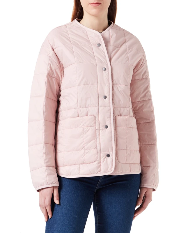 camel active Women's Modern Quilted Jacket Made of Recycled Polyester Jacket, pink, 14