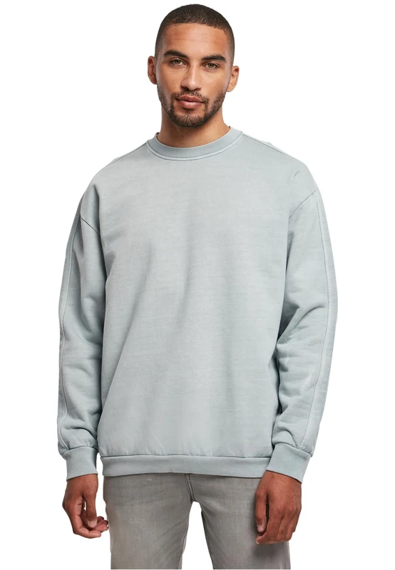 Urban Classics Men's Heavy Terry Garment Dye Crew Sweatshirt, Summer Blue, XXXXXL