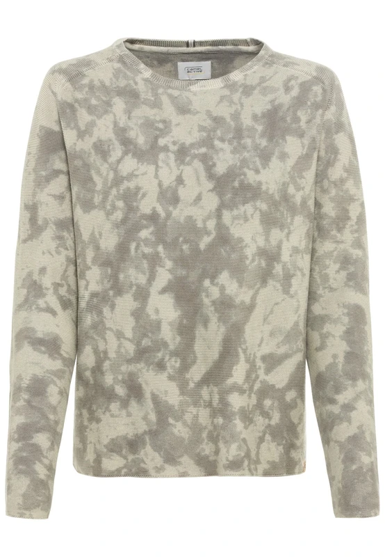 camel active Women's Fine Knit Cotton Jumper Sweater, Olive, M