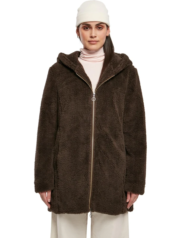 Urban Classics Women's Ladies Sherpa Jacket, Brown, S