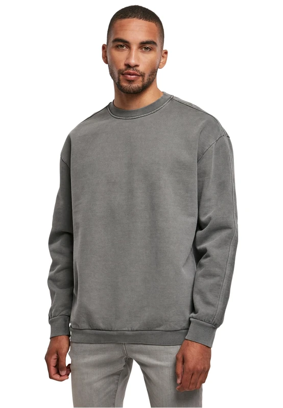 Urban Classics Men's Heavy Terry Garment Dye Crew, Darkshadow, 4XL