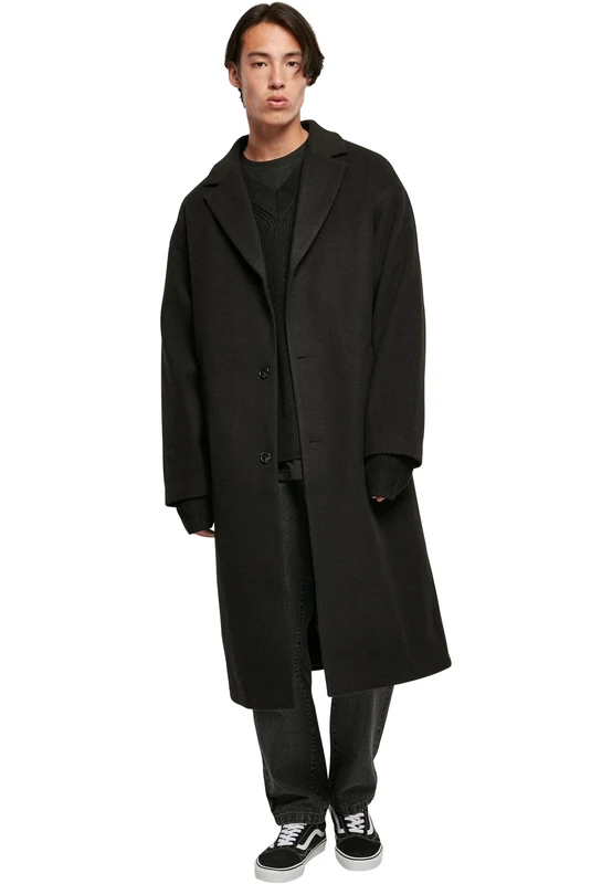 Urban Classics Men's Long Coat, Black, L