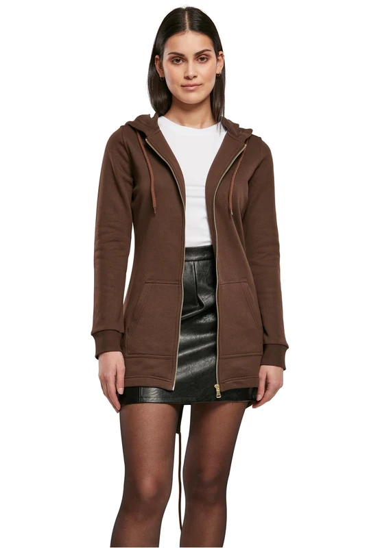 Urban Classics Ladies Sweatshirt Jacket Sweat Parka Hoodie with Zip Available in Over 10 Colours Sizes XS to 5XL, brown, XL
