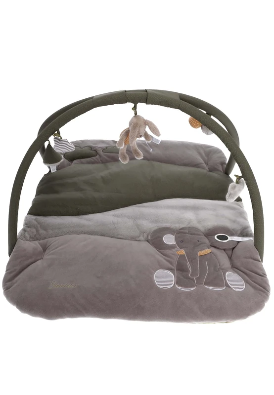 Sterntaler Baby Unisex Play Arch Baby Play Arch Square Elephant Eddy - Play Mat Baby Toy - Grey