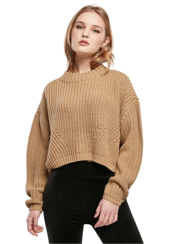 Urban Classics Women's Ladies Wide Oversize Sweater Sweatshirt, Green, M