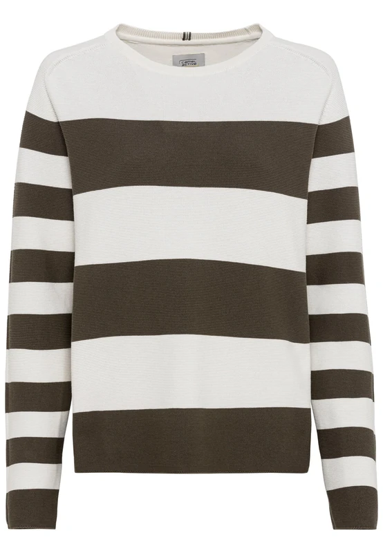 camel active Women's Fine Knit Cotton Jumper, Olive, XS