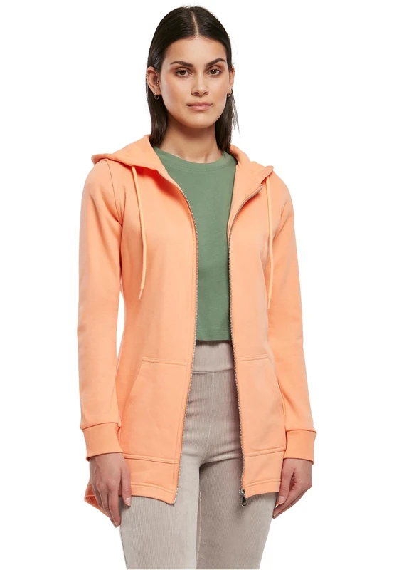 Urban Classics Women's Ladies Sweat Parka Cardigan Sweater, Papaya, XS