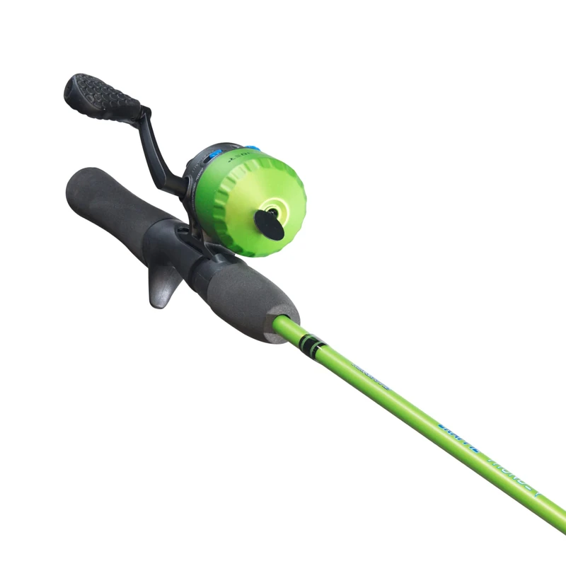 Lew's Crappie Thunder Spincast Reel and Fishing Rod Combo, 4-Foot 6-Inch 2-Piece Graphite Blank, Right or Left-Hand Retrieve, Crappie Thunder Green
