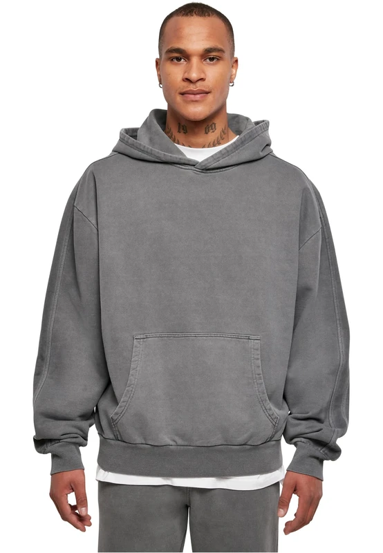 Urban Classics Men's Heavy Terry Garment Dye Hoody Sweatshirt, Darkshadow, XXXXXL