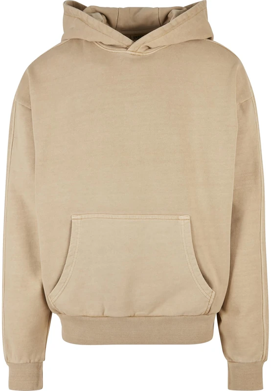 Urban Classics Men's Heavy Terry Garment Dye Hoody, Men's Sweatshirt in Oversized Look, Sizes XS - 5XL, Union beige, 4XL
