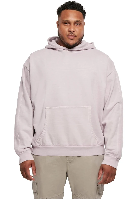 Urban Classics Men's Heavy Terry Garment Dye Hoody, Men's Sweatshirt in Oversized Look, Sizes XS - 5XL, fliederfarben, XXL Lilac