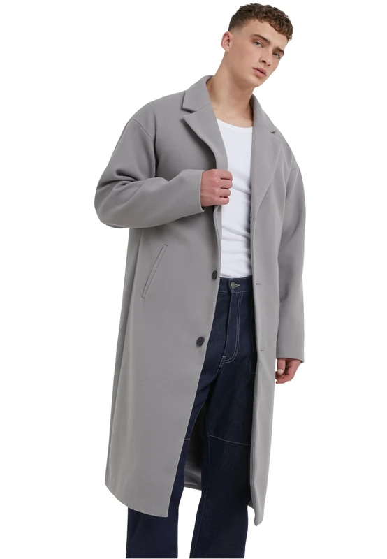 Urban Classics Men's Long Coat, Wolf Grey, S
