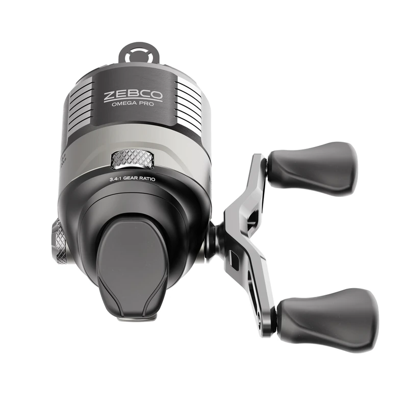 Zebco Omega Pro Spincast Fishing Reel, Size 20 Reel, Dual Ceramic Pick-up Pins, Pre-Spooled with 6-Pound Fishing Line, Black (Clam Packaging)