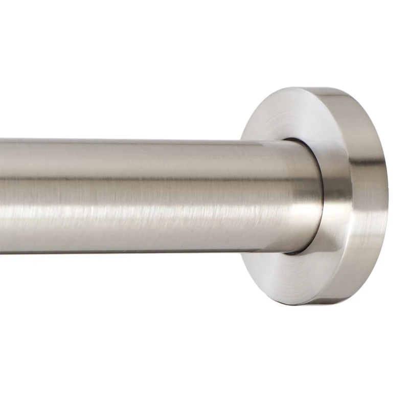 Ivilon Shower Tension Curtain Rod - Adjustable Spring Tension Rod for Shower Curtains, Bathroom, or Windows, Easy to Install, No Drilling Required, Rustproof, Adjustable 24 to 36 Inch Brushed Nickel