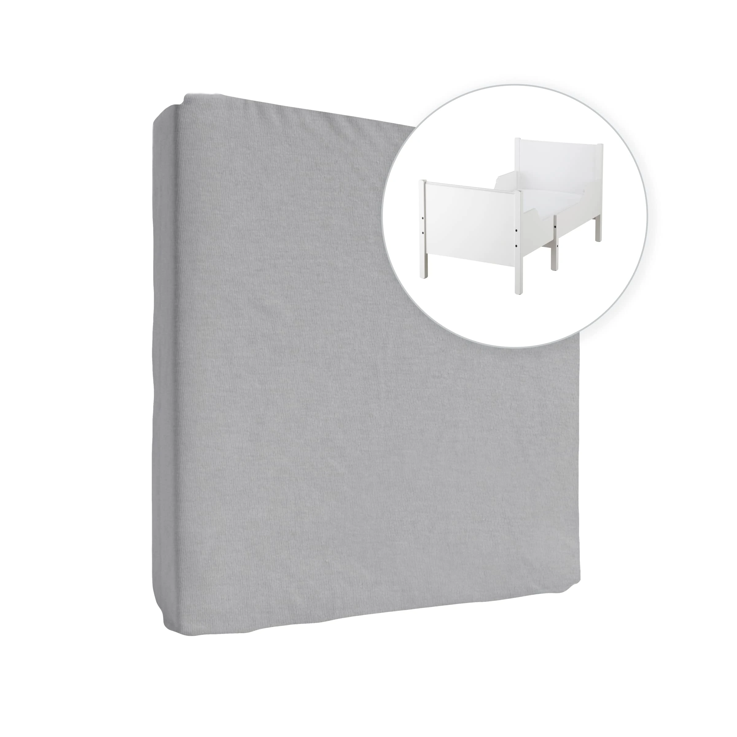 Jersey 100% Cotton Fitted Sheet for 160 x 80 cm Extendable Toddler Junior Bed Mattress (Grey)