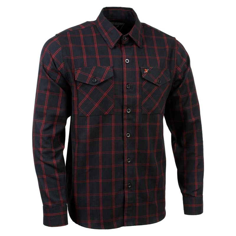 Milwaukee Leather Men's MNG11665 Black and Red Flannel Shirt, Multi, 3XL