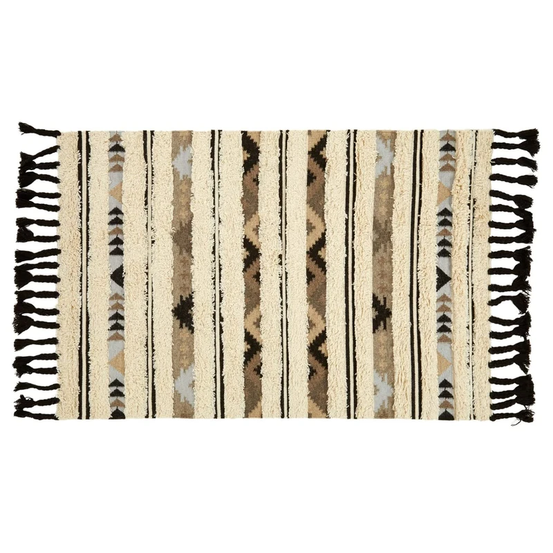 Premier Housewares Small Tribal Rug For Living Room/Hand Crafted Small Bedroom Rug/Soft Rugs For Bedroom W180 x D120 x H1cm Weight 4.8kg.