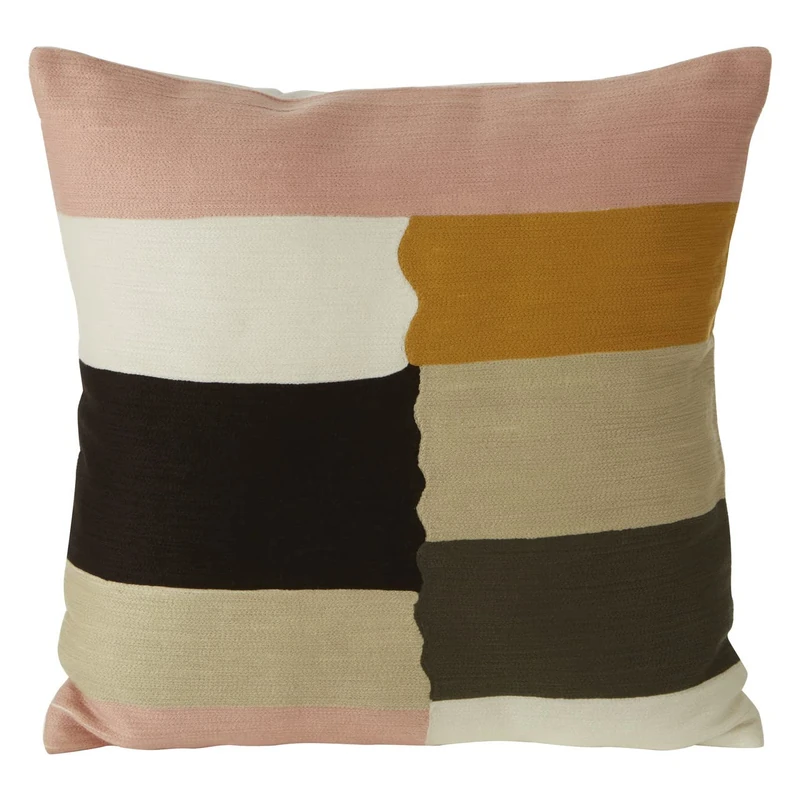 Premier Housewares Patch Design Cushion, Unique Textile, Sofa Cushions, Versatile, Contemporary Accent Piece, Vibrant Colors, Soft Fabric, W45 x D45 x H3cm