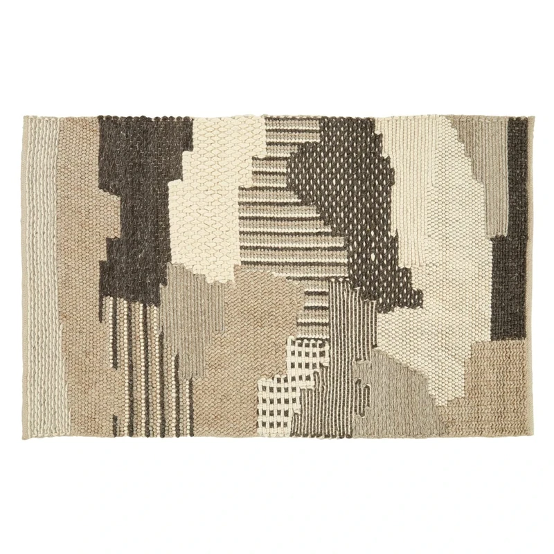 Premier Housewares Small Patchwork Rug For Living Room/Hand Crafted Small Bedroom Rug/Soft Rugs For Bedroom W180 x D120 x H1cm Weight 6.65kg.
