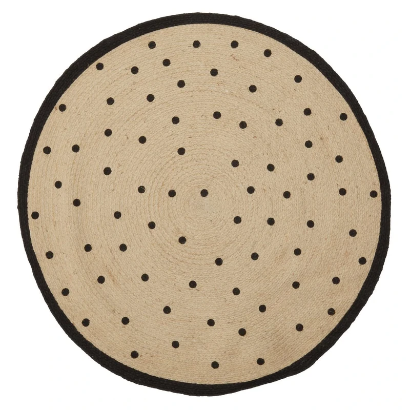 Premier Housewares Kids Round Rug Cream Color Bedroom Rug Round Eco-Friendly Boys Rugs For Bedroom Soft 100 x 100 x 1