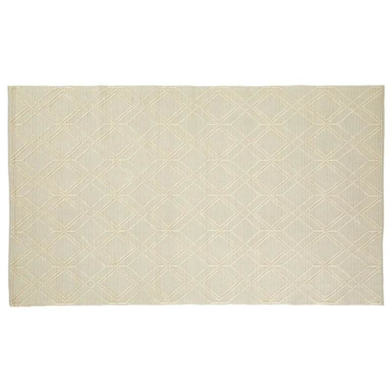 Premier Housewares Large Geometric Rug, Cotton, Wool Bedroom Rug, Handcrafted, Aesthetic Finish, Childrens Rug, Muted Color Palette, Geometric Inspired Design, W240 x D150 x H1cm, Weight 7.65.