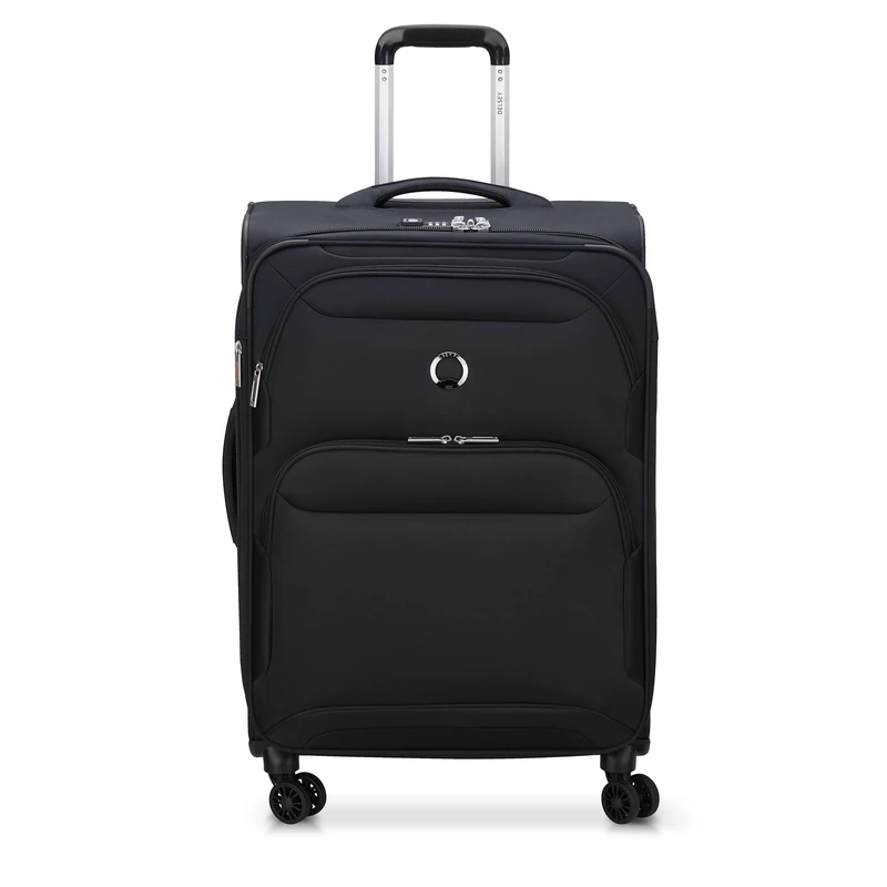 DELSEY PARIS Sky Max 2.0 Softside Expandable Luggage with Spinner Wheels, Black, Carry-on 21 Inch, Sky Max 2.0 Softside Expandable Luggage with Spinner Wheels