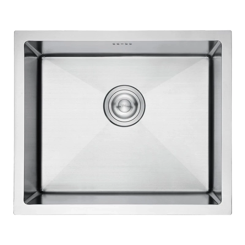 Ibergrif M85043 Stainless Steel Kitchen Sink, 50 x 43cm, Undermount Kitchen Sink Drop in, Topmount Single Bowl Outdoor Campervan Sink with Drainer Fittings, Silver