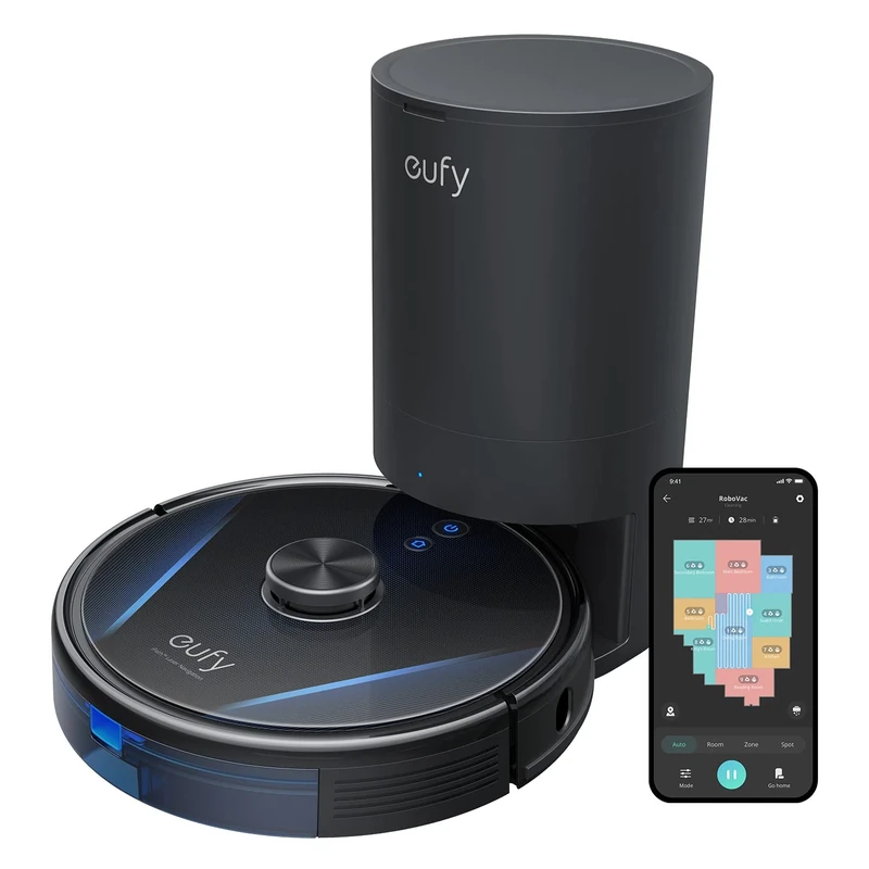 eufy RoboVac LR30 Hybrid+ Robot Vacuum Cleaner with Wiping Function, 60 Day Capacity, iPath Laser Navigation, 3000Pa Suction Power, Multi Level Mapping, App, Compatible with Alexa