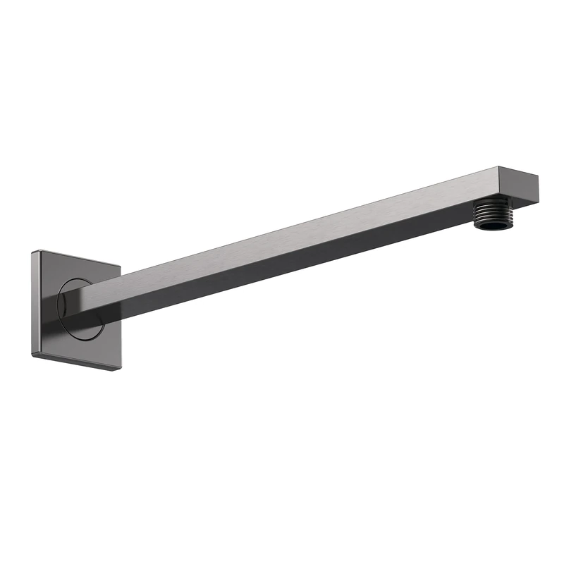 nuie ARM713 Windon Modern Bathroom Square Wall Mount Rectangular Shower Arm, 355mm, Brushed Pewter