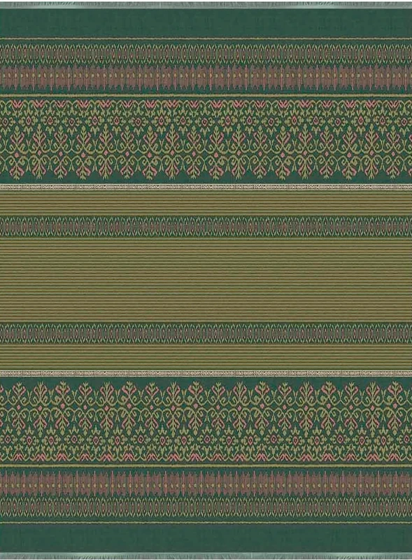 Bassetti Roccaraso V1 9324216 Warm Jacquard Plaid Cotton Mako Satin 140 cm x 190 cm Green