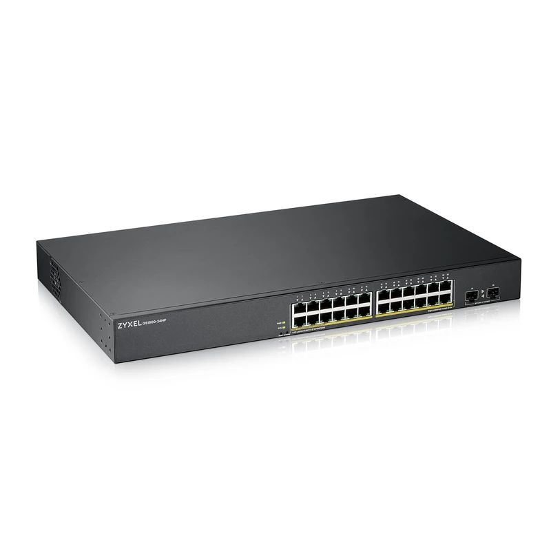 Zyxel 24-Port Gigabit PoE Switch | Smart-Managed | Rackmount | 24x PoE+ Ports with 170 Watt Budget and 2x SFP Port | VLAN, IGMP, QoS | [GS1900-24HP]