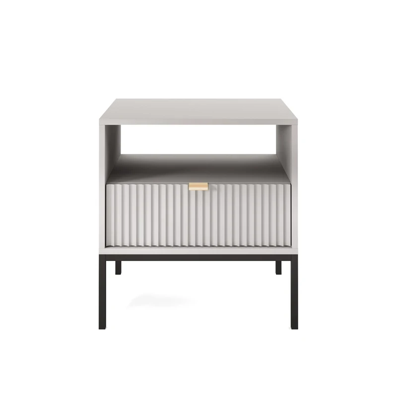 Selsey VELLORE Bedside Table, Grey, 54 cm x 56 cm x 39 cm